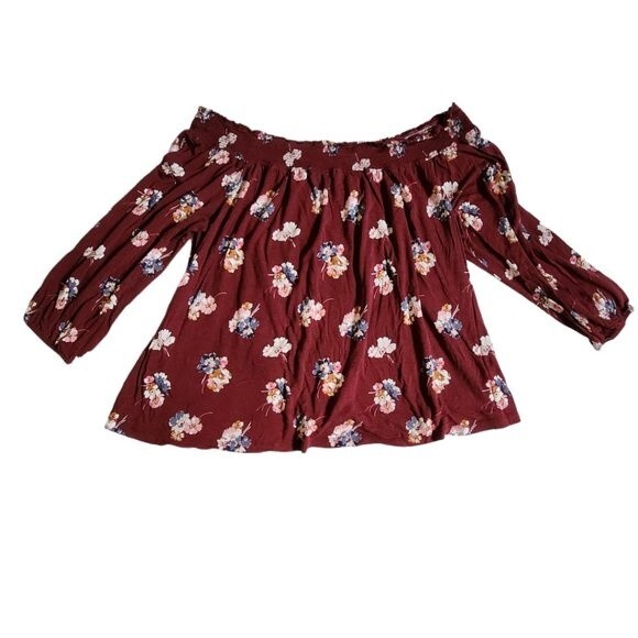 Old Navy Women's Boho Off The Shoulder 3/4 Sleeve Floral Top Size XXL - Picture 1 of 9
